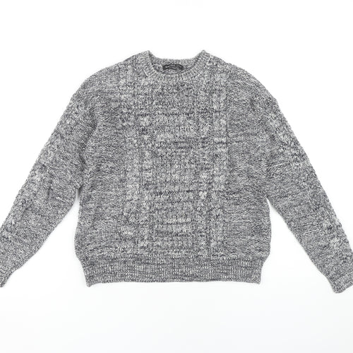 Mango Women's Grey Cable-Knit Pullover Jumper, Size 12