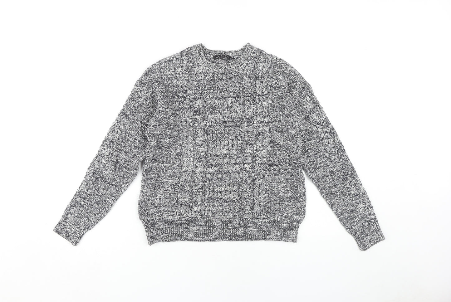 Mango Women's Grey Cable-Knit Pullover Jumper, Size 12