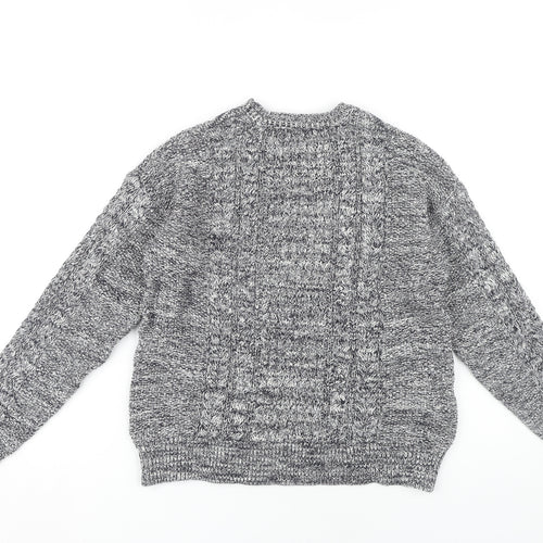 Mango Women's Grey Cable-Knit Pullover Jumper, Size 12