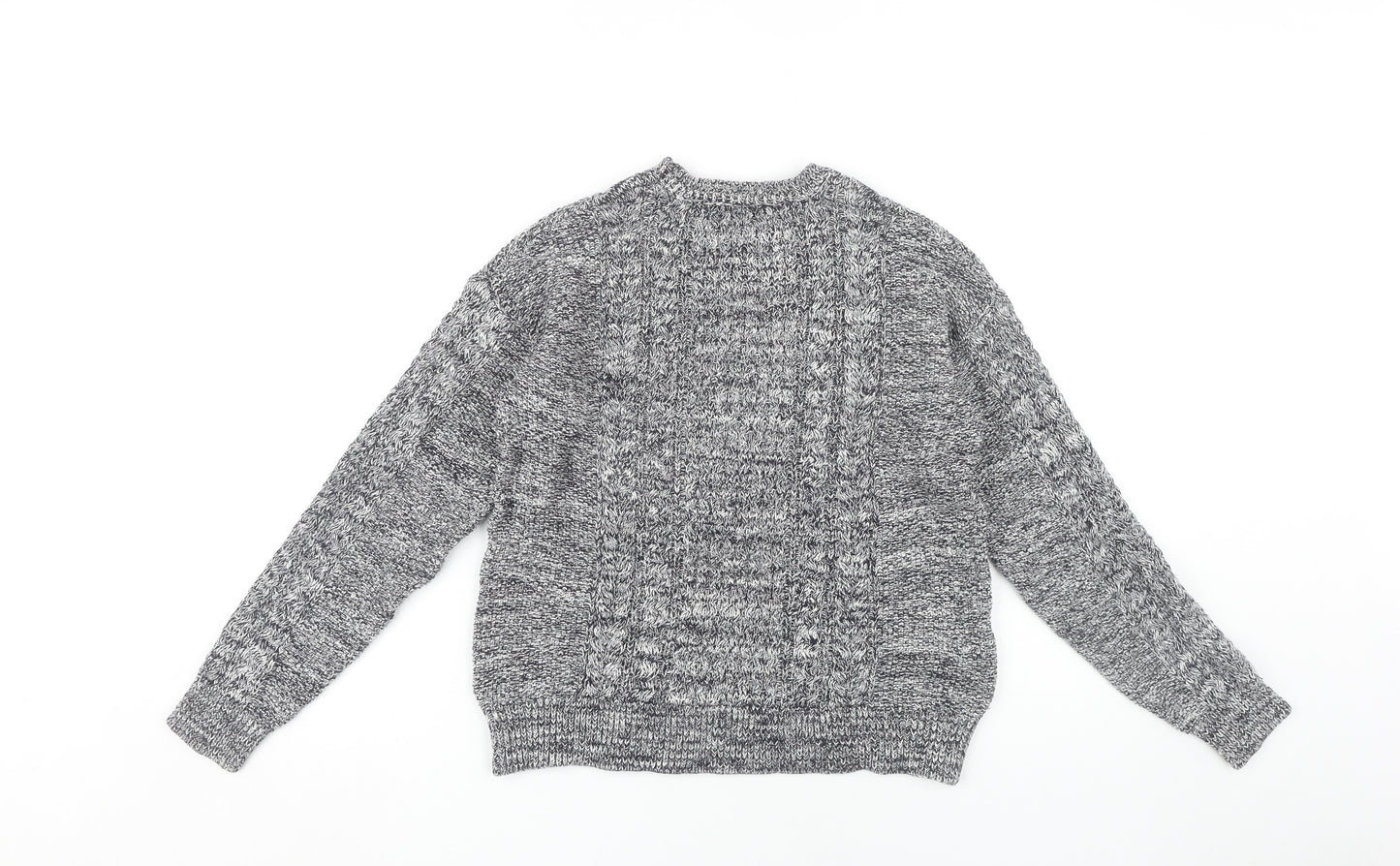 Mango Women's Grey Cable-Knit Pullover Jumper, Size 12