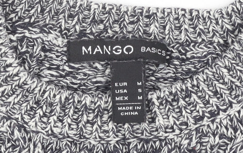 Mango Women's Grey Cable-Knit Pullover Jumper, Size 12