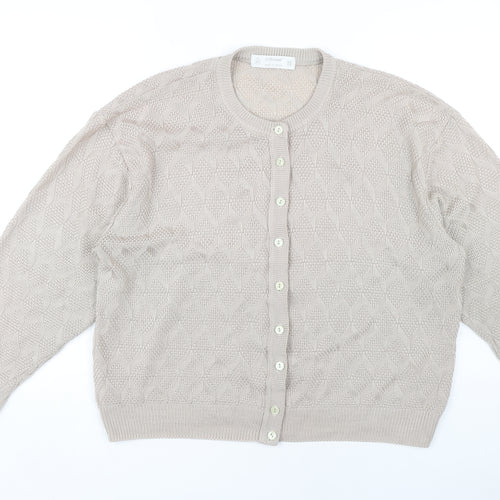 St Michael Womens Beige Wool Cardigan Size 20