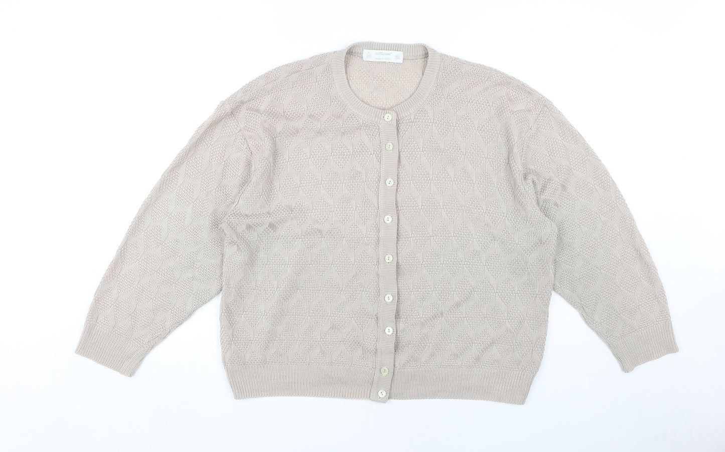 St Michael Womens Beige Wool Cardigan Size 20