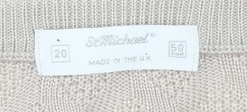 St Michael Womens Beige Wool Cardigan Size 20