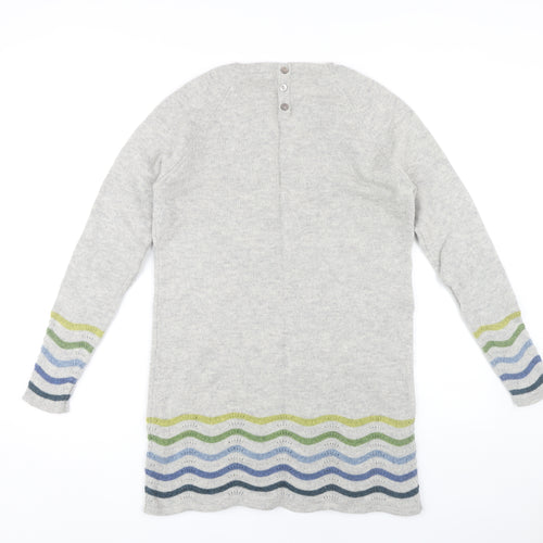 Kew Women’s Grey Jumper Dress M with Stripes