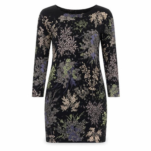 Next Women's Black Floral Dress, Size 8, 3/4 Sleeve Casual