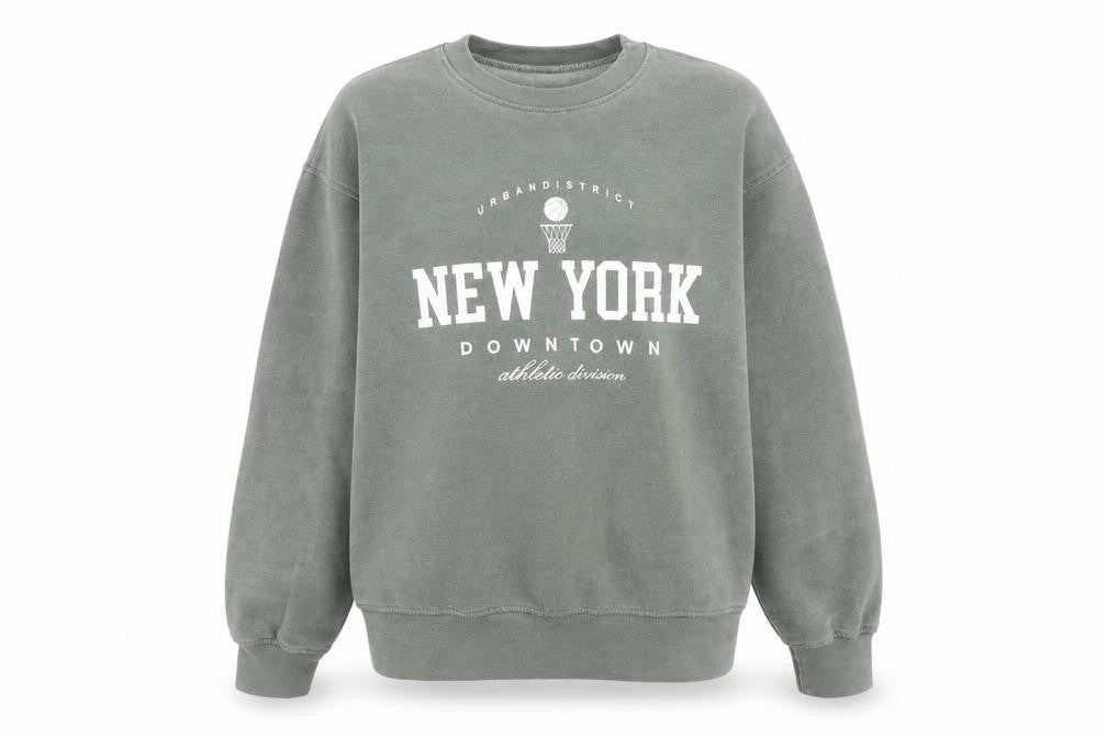 Front view of PRETTYLITTLETHING Women's Grey XS Pullover Sweatshirt
