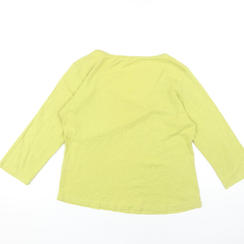 Per Una Women’s Green 3/4 Sleeve Scoop Neck Top