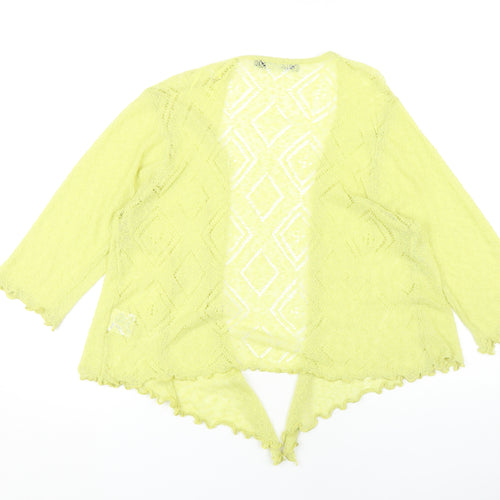 Isle Women's Yellow XL Cardigan, Open-Knit Style