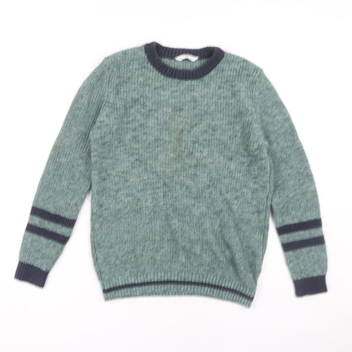 Marks and Spencer Boys Green Pullover Jumper 14 Years