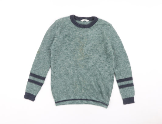 Marks and Spencer Boys Green Pullover Jumper 14 Years
