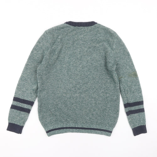 Marks and Spencer Boys Green Pullover Jumper 14 Years