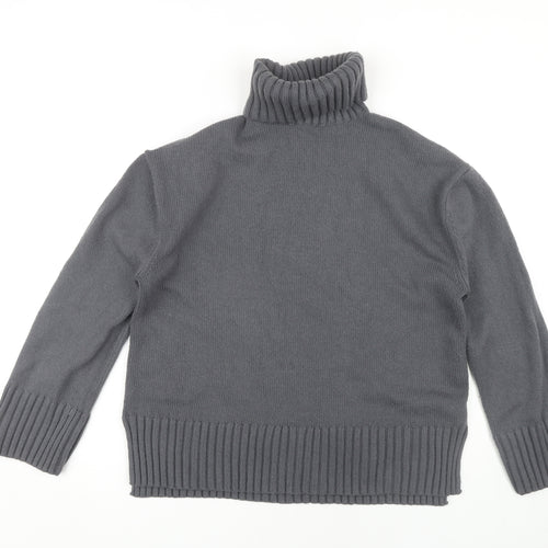 H&M Women's Grey Roll Neck Jumper, Size S, Casual Knitwear