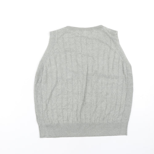 Marks and Spencer Unisex Grey V-Neck Sleeveless Vest