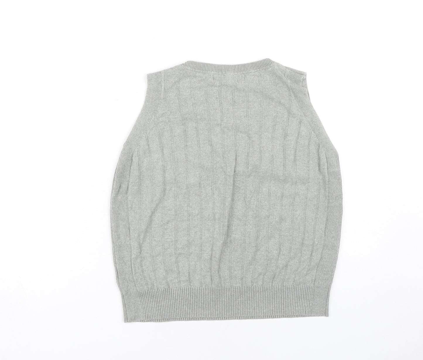 Marks and Spencer Unisex Grey V-Neck Sleeveless Vest