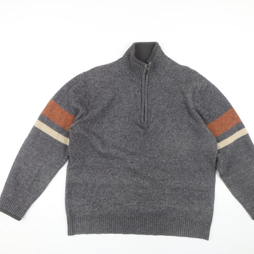 Dunnes Stores Men's Medium Grey High Neck Pullover Jumper