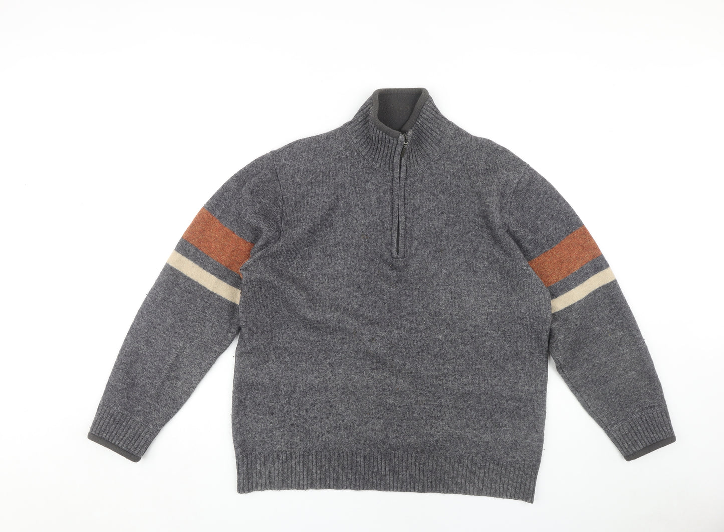 Dunnes Stores Men's Medium Grey High Neck Pullover Jumper