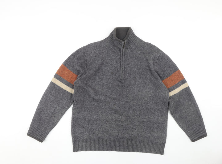 Dunnes Stores Men's Medium Grey High Neck Pullover Jumper