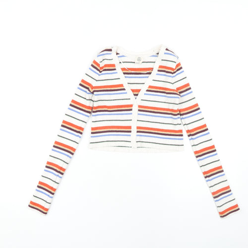 Urban Outfitters Women's Striped Cropped Cardigan - Size 12