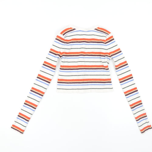 Urban Outfitters Women's Striped Cropped Cardigan - Size 12