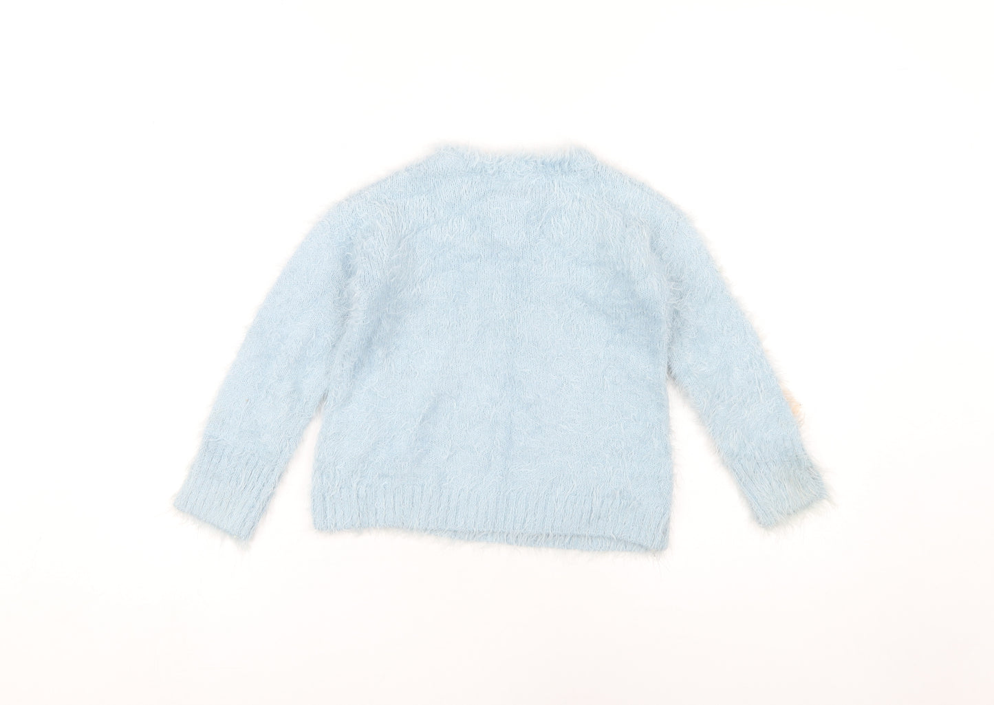 Zara Girls Blue Animal Pullover Jumper, 6 Years, Winter