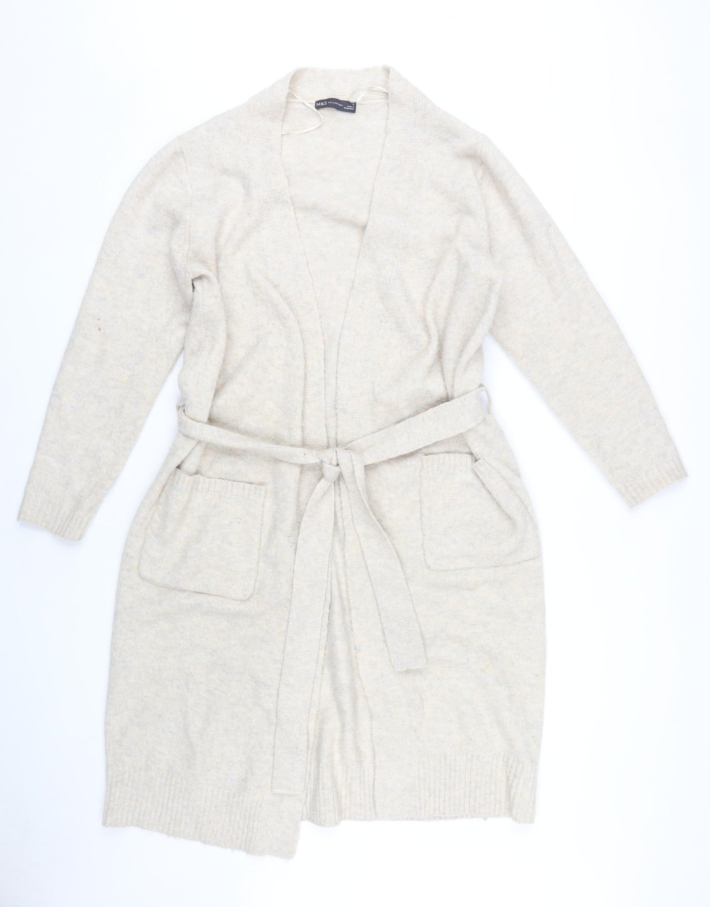 Marks & Spencer Women Beige S Cardigan Jumper