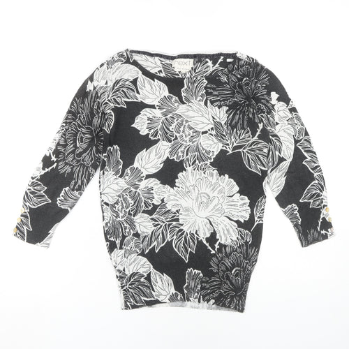 Next Women's Black Floral Pullover Jumper Size 8