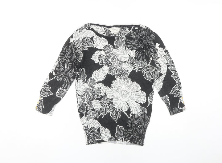 Next Women's Black Floral Pullover Jumper Size 8