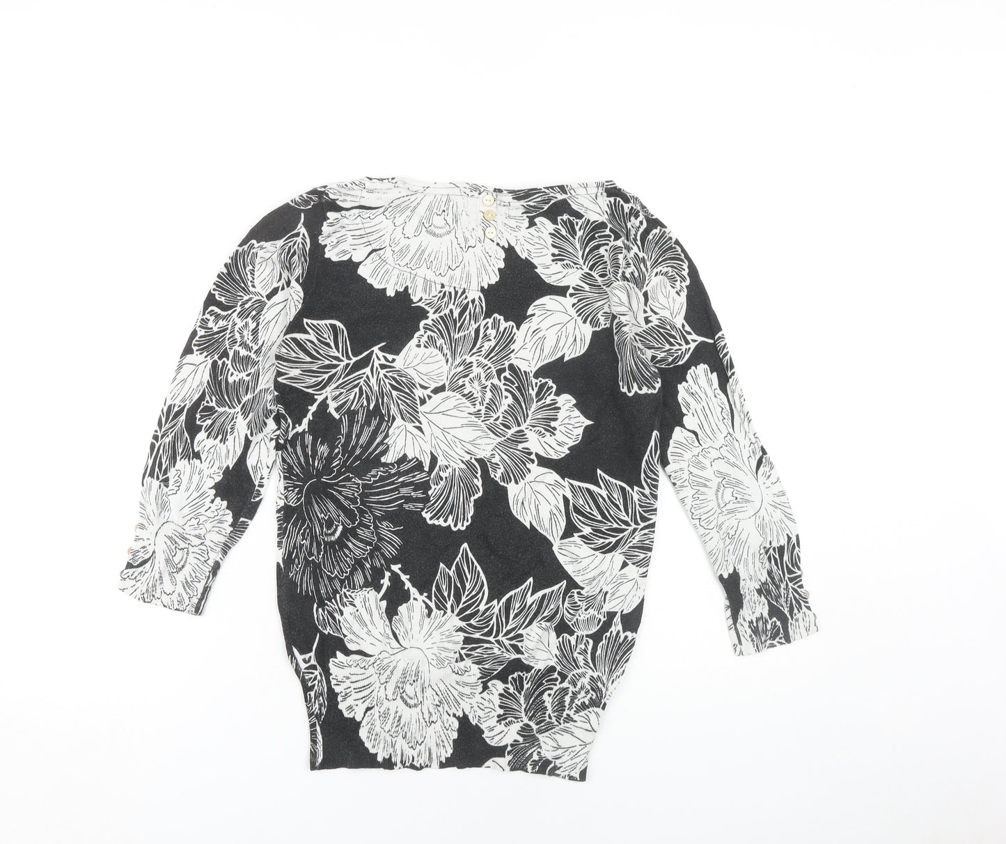 Next Women's Black Floral Pullover Jumper Size 8