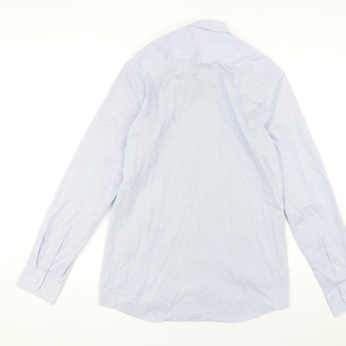 Eterna Men's Slim Fit Blue Striped Dress Shirt