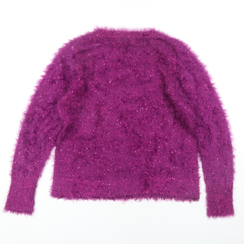 M&Co Women's Purple Sequin Pullover Jumper Size 16