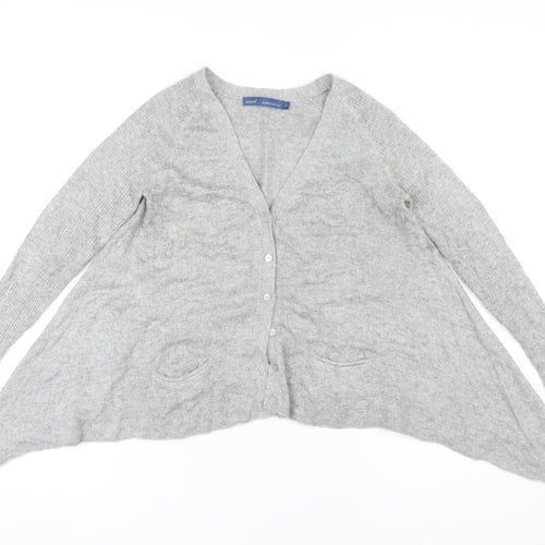 Next Women's Grey V-Neck Cardigan Size 8
