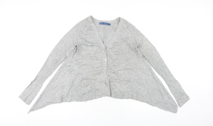 Next Women's Grey V-Neck Cardigan Size 8