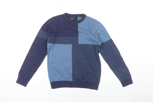 Next Boys Blue Colourblock Cotton Pullover Jumper 11 Years