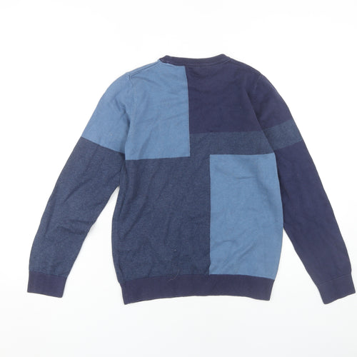 Next Boys Blue Colourblock Cotton Pullover Jumper 11 Years