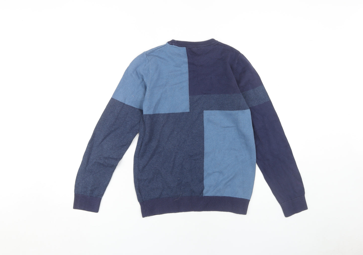 Next Boys Blue Colourblock Cotton Pullover Jumper 11 Years