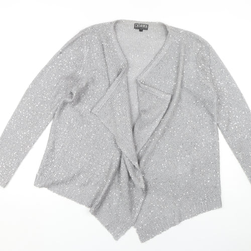 CASAMIA Women's Grey Sequin Cardigan M