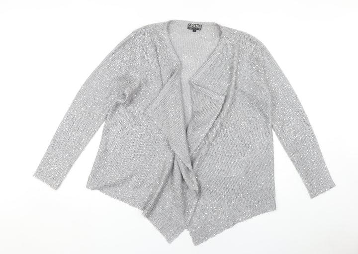 CASAMIA Women's Grey Sequin Cardigan M