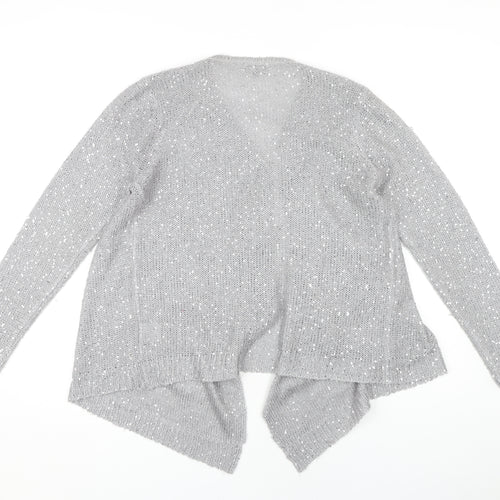 CASAMIA Women's Grey Sequin Cardigan M