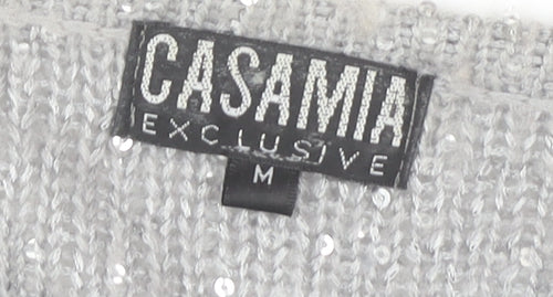 CASAMIA Women's Grey Sequin Cardigan M