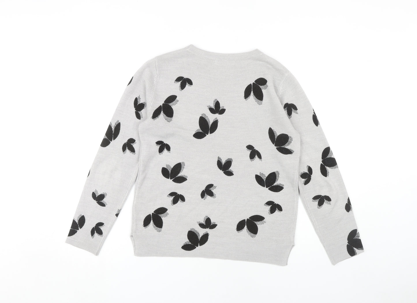 Marks and Spencer Women's Grey Butterfly Jumper Size 10