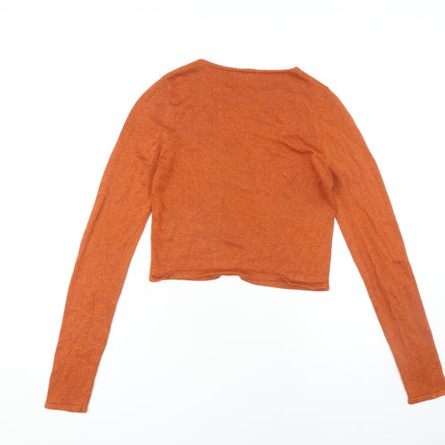 Stradivarius Women's Orange Cropped Top - Size 12