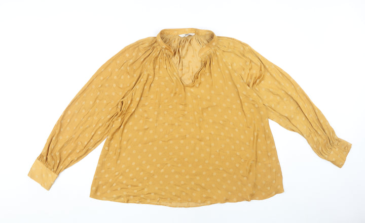 Next Women's Yellow Polka Dot Blouse Size 12