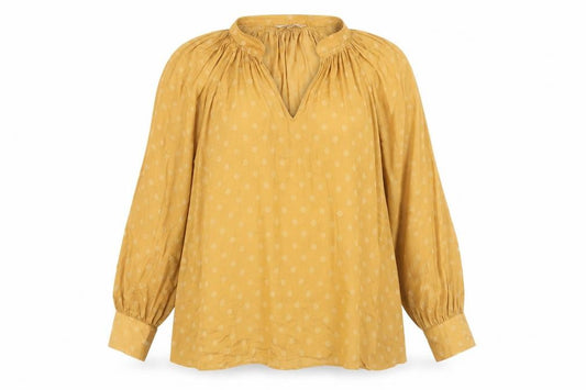 Front view of Next Women's Yellow Polka Dot Blouse, size 12