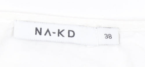 NA-KD Women's White Short Sleeve Blouse Size 10