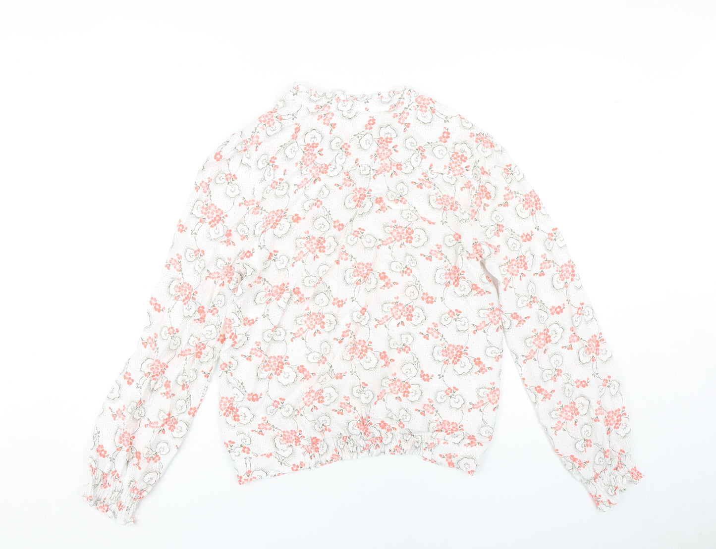 Marks and Spencer Women's Ivory Floral Blouse - Size 8