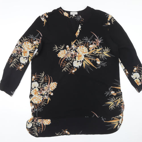 Apricot Women's Black Floral Tunic, XL, Long Sleeve