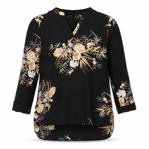 Apricot Women's Black Floral Tunic, XL, Long Sleeve