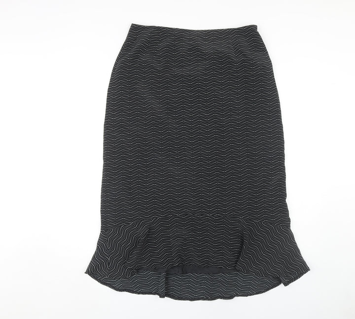 D'Allaird Women Black Geometric Skirt Size 10
