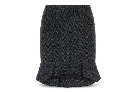 Front view of D'Allaird Women Black Geometric Skirt, size 10